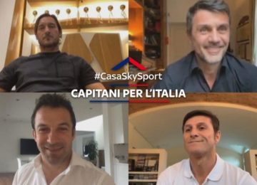 Totti, Maldini, Del Piero e Zanetti insieme a Casa Sky Sport