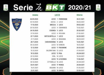 Calendario Lecce 2020/2021: tutte le partite