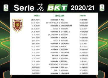 Calendario Reggiana 2020/2021: tutte le partite