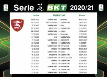 Calendario Salernitana 2020/2021: tutte le partite