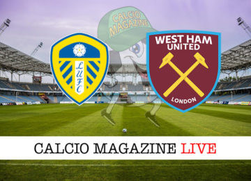 Leeds West Ham cronaca diretta live risultato in tempo reale