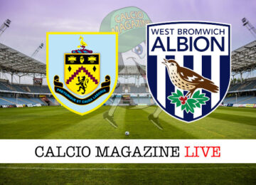 Burnley West Bromwich cronaca diretta live risultato in tempo reale