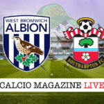 West Bromwich - Southampton cronaca diretta live risultato in tempo reale