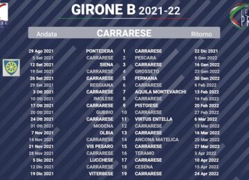 calendario carrarese 2021-2022