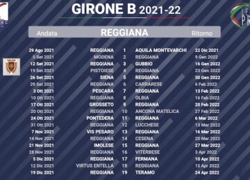 calendario reggiana 2021-2022