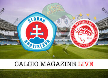 Slovan Bratislava Olympiacos cronaca diretta live risultato in tempo reale