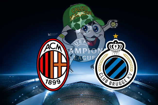 Milan Club Brugge cronaca diretta live risultato in tempo reale