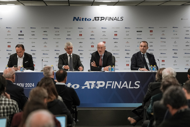 Nitto ATP Finals 2024 | Press conference Angelo Binaghi, ⁠Andrea Abodi, Alberto Cirio, ⁠Stefano Lo Russo | Turin (ITA), Inalpi Arena, 17.11.2024 | Foto: Francesca Grana/FITP