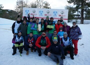 podio maschile 1° tappa snow volley