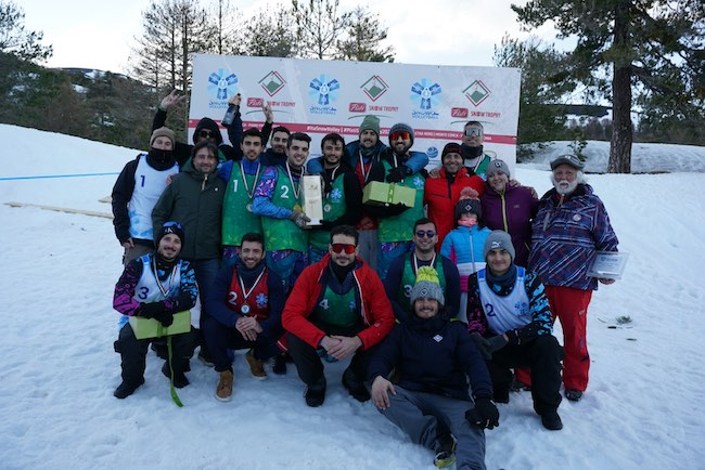 podio maschile 1° tappa snow volley